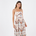 Ivory Print Palma Long Dress