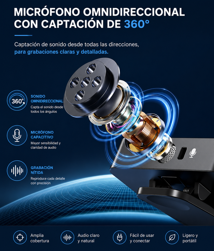 Micrófono Inalámbrico (F11-2) 3 en 1 con Cancelación de Ruido