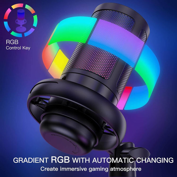 Micrófono USB Gamer RGB, Compatible Con PC/PS4/PS5/Mac