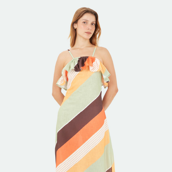Multicolor Marbella Long Dress