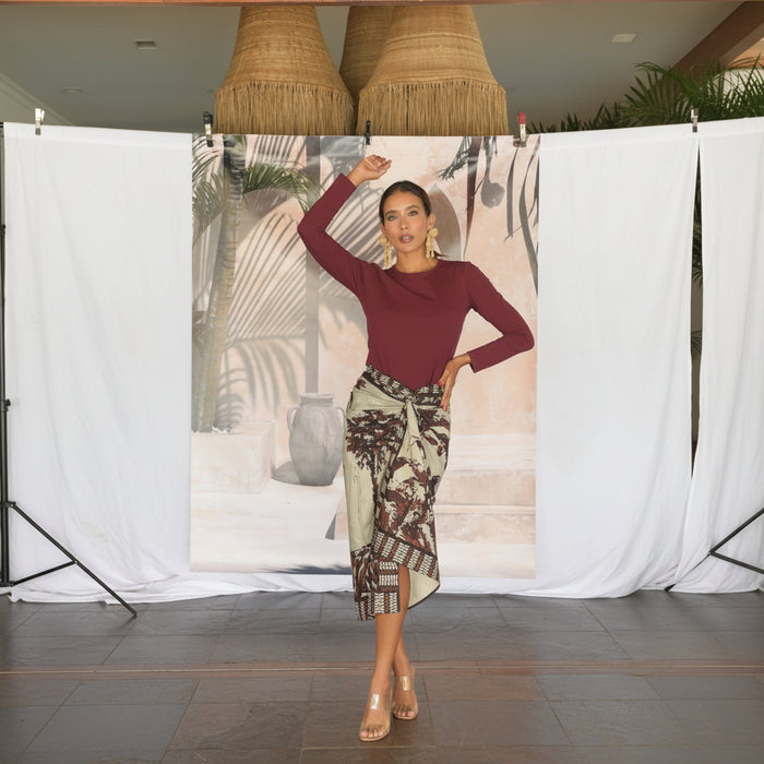 Pareo Sarong 003 – Tropical Burgundy