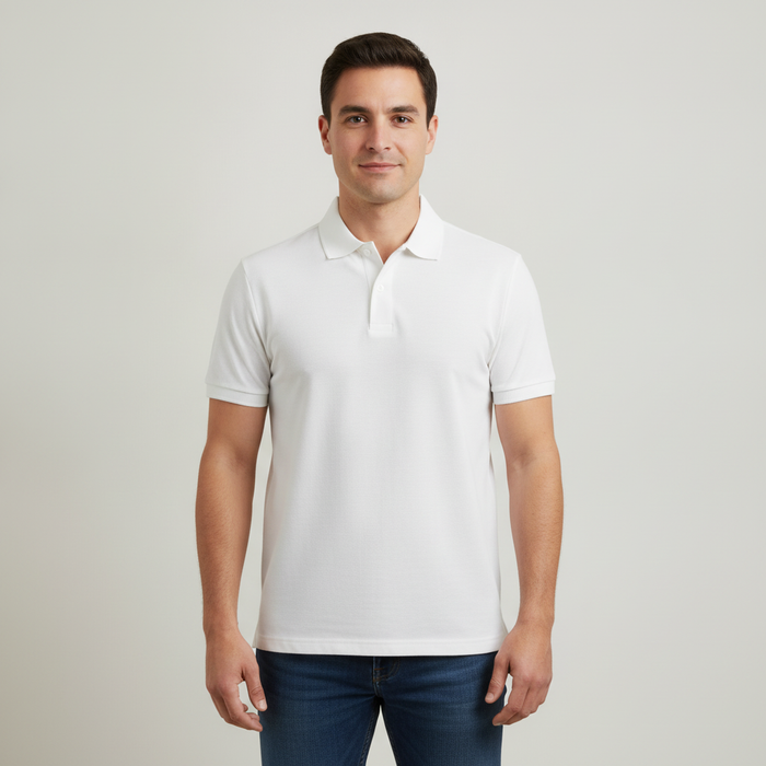 Poloshirt Oscar de La Renta Mangas Cortas Brocado para Caballeros con modelo (AI)