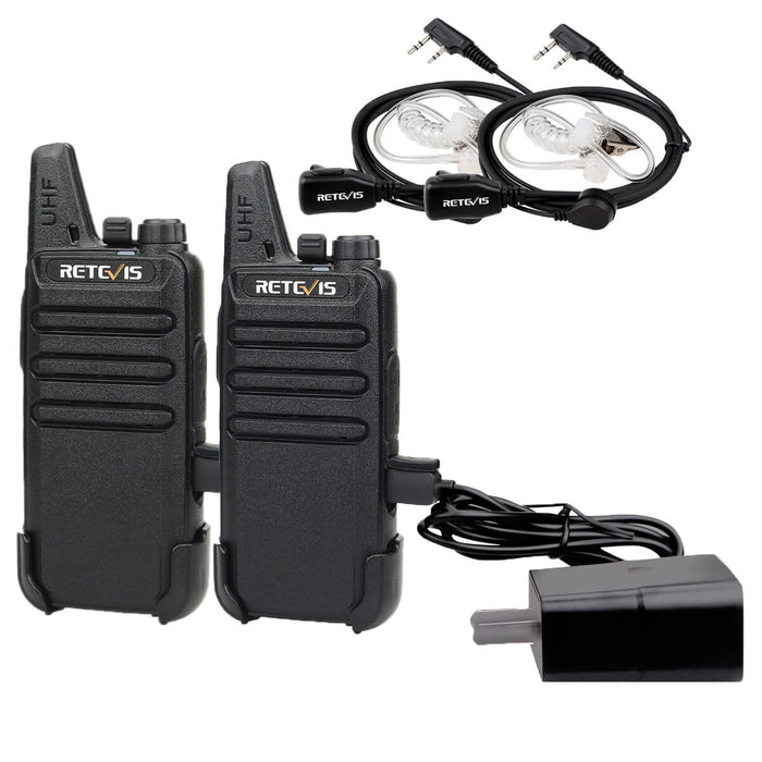 Radio Comunicación Retevis c/ Audífonos (2 Piezas)