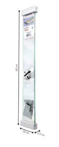Repisa Prat-k 08617.006 0,8x20x60 Cm Recta Vidrio Vetro Soporte Cromado
