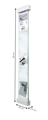 Repisa Prat-k 08617.006 0,8x20x60 Cm Recta Vidrio Vetro Soporte Cromado