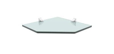 Repisa Prat-k 08619.002 0,8x25x25 Cm Recorte Vidrio Vetro Soporte Cromado