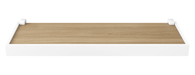 Repisa Prat-k 10213.05 1,5x20x100cm Recta Duetto Roble Soporte Blanco
