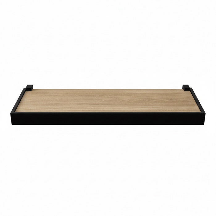 Repisa Prat-k 10214.04 1,5x20x60cm Recta Duetto Roble Soporte Negro