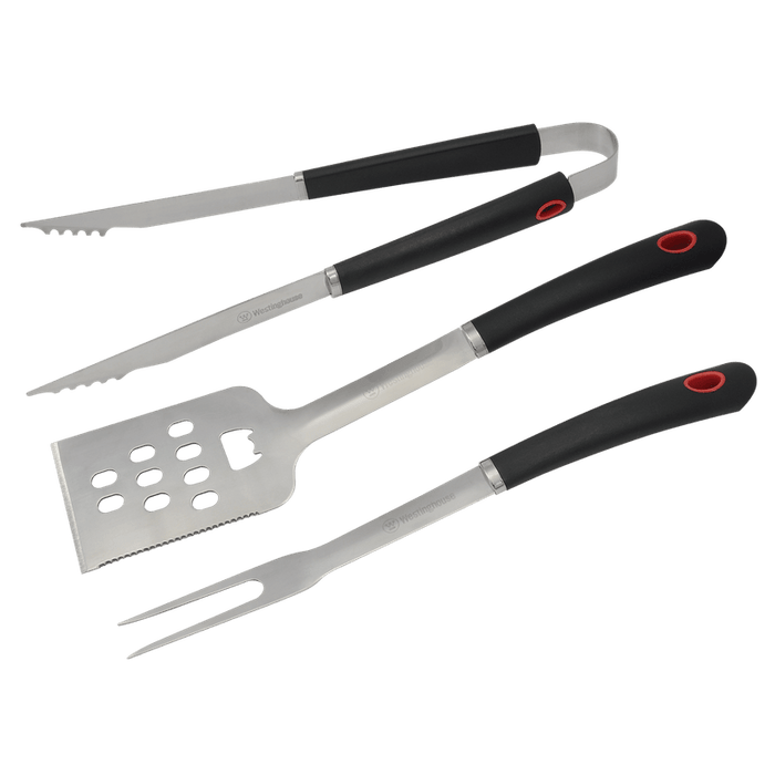 SET 3 PZ UTENSILIOS MANGO PLASTICO P/BBQ