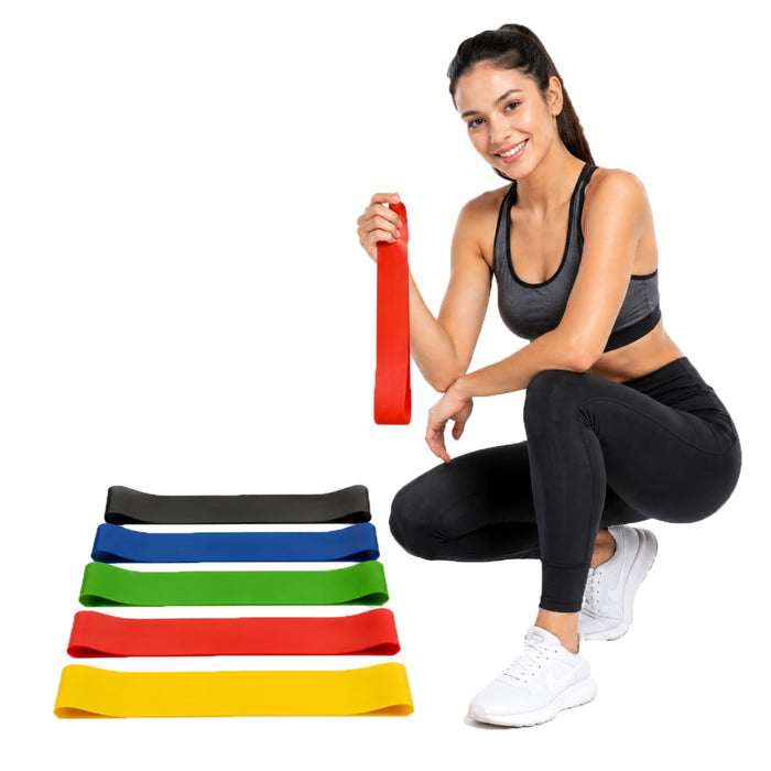 Set De (5 Piezas) De Bandas De Resistencia Para Ejercicios Con Bolsa De Transporte Multicolor