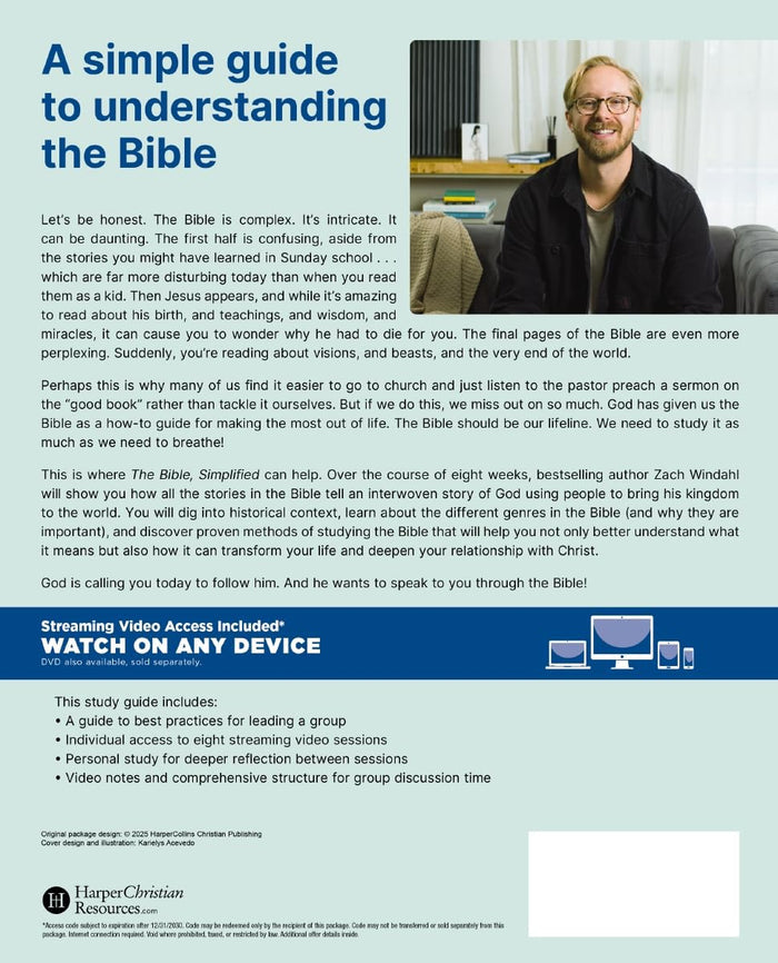 The Bible, Simplified Study Guide plus Streaming Video: Learn the story. Live the story.