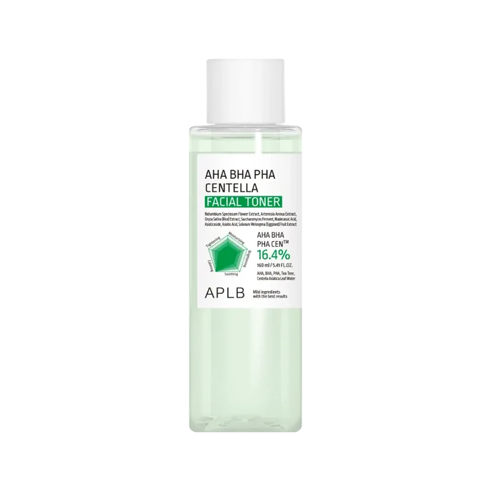 Tónico Facial Renovador Exfoliante APLB AHA BHA PHA Centella Toner 160ml
