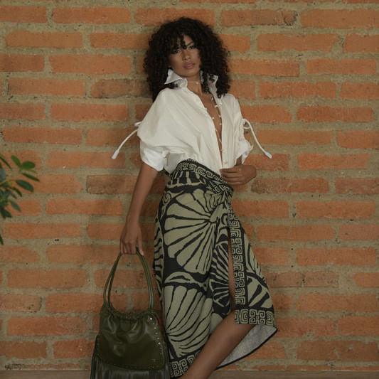 WRAP SKIRT LINO/CARACOLES