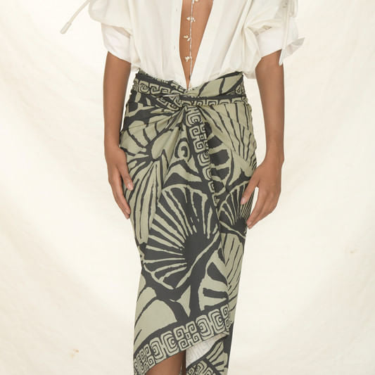 WRAP SKIRT LINO/CARACOLES