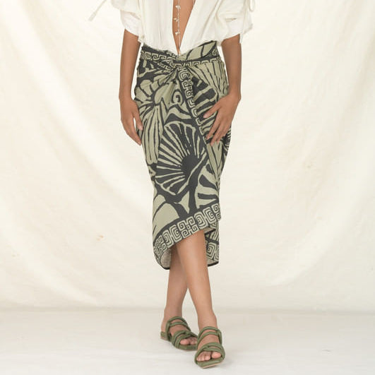 WRAP SKIRT LINO/CARACOLES