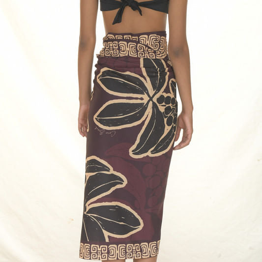 WRAP SKIRT LINO/FLOR DE CAFÉ