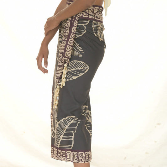 WRAP SKIRT LINO/HOJAS
