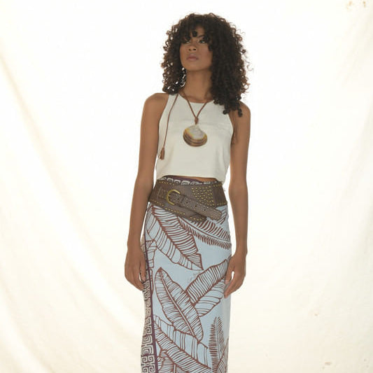 WRAP SKIRT LINO/HOJAS