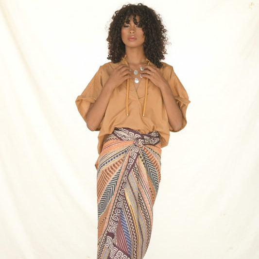 WRAP SKIRT LINO/LINEAS EN V