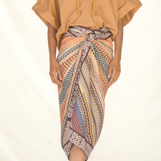 WRAP SKIRT LINO/LINEAS EN V