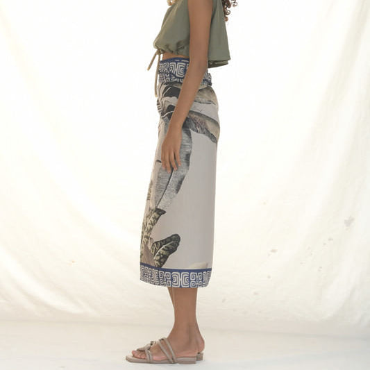 WRAP SKIRT LINO/PLATANERA